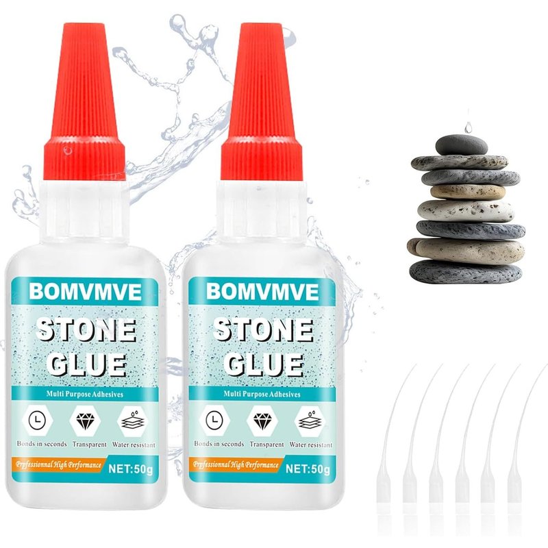 Colle pour Pierre Transparente,100g Colle à Pierre Polyvalente,Colle Marbre,Résistance Aux Hautes et Basses Températures,pour Pierres Naturelles,Marbre et Pierre Artificielle