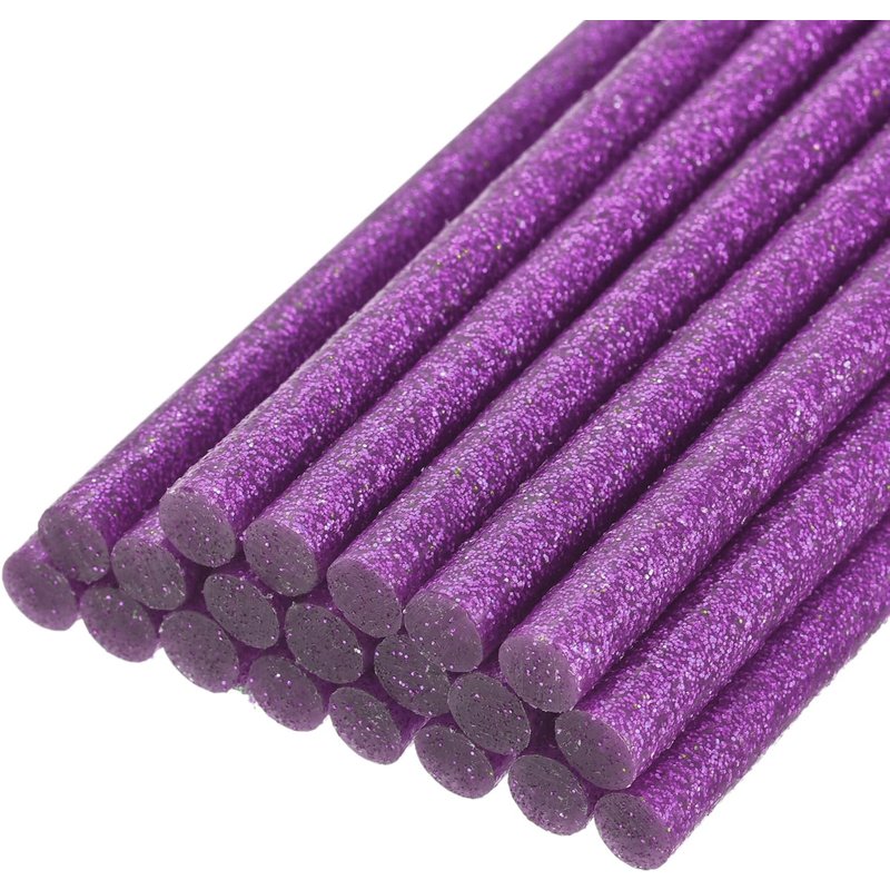 Bâtons de Colle pour Pistolet à Colle Chaude,100mm de Long x 11mm de Diamètre,Parfait pour les Projets d'Artisanat Diy et le Scellement,Paillettes Violettes,20 Pièces