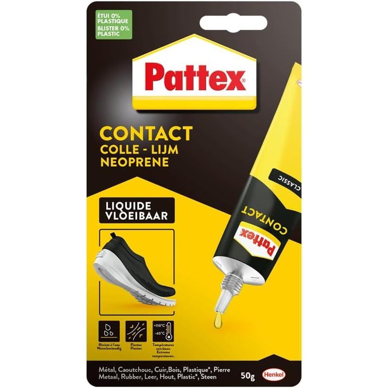 Colle contact type néoprèneFormule Liquide tous matériauxtube 50 gr