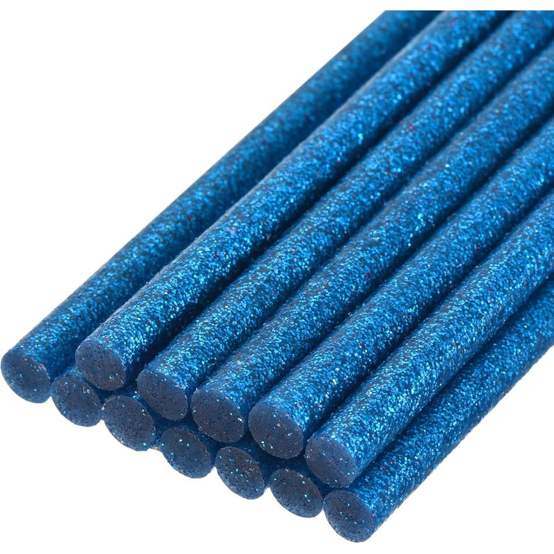 Bâtons de Colle Mini pour Pistolet à Colle Chaude 0,27 Pouce x 8 Pouces Paillettes Bleu Vif 12Pcs,Parfait pour les Projets d'Artisanat DIY et le Scellage