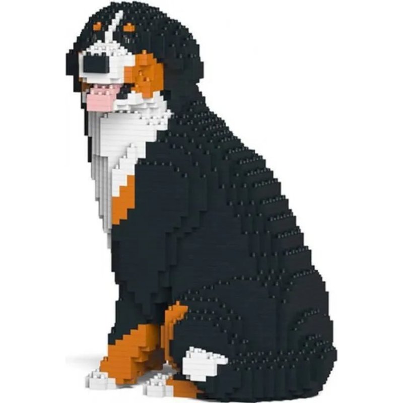 Jeux de construction - JEKCA - Chien Bouvier Bernois Assis - Blanc - À monter soi-même - Mixte