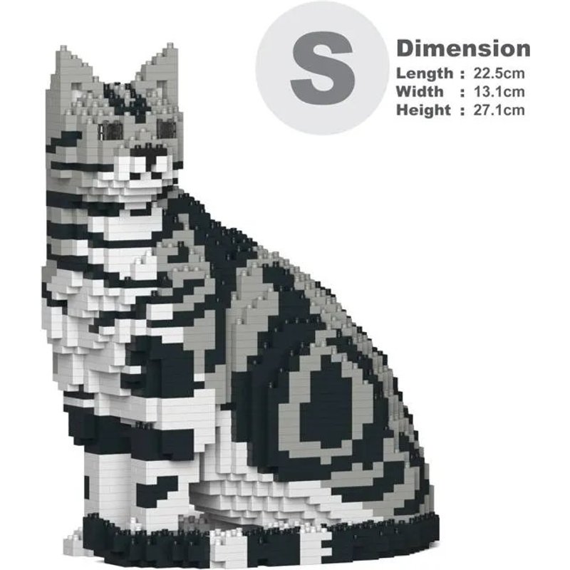 JEKCA Chat American Shorthair assis Blocs de construction en plastique 14+