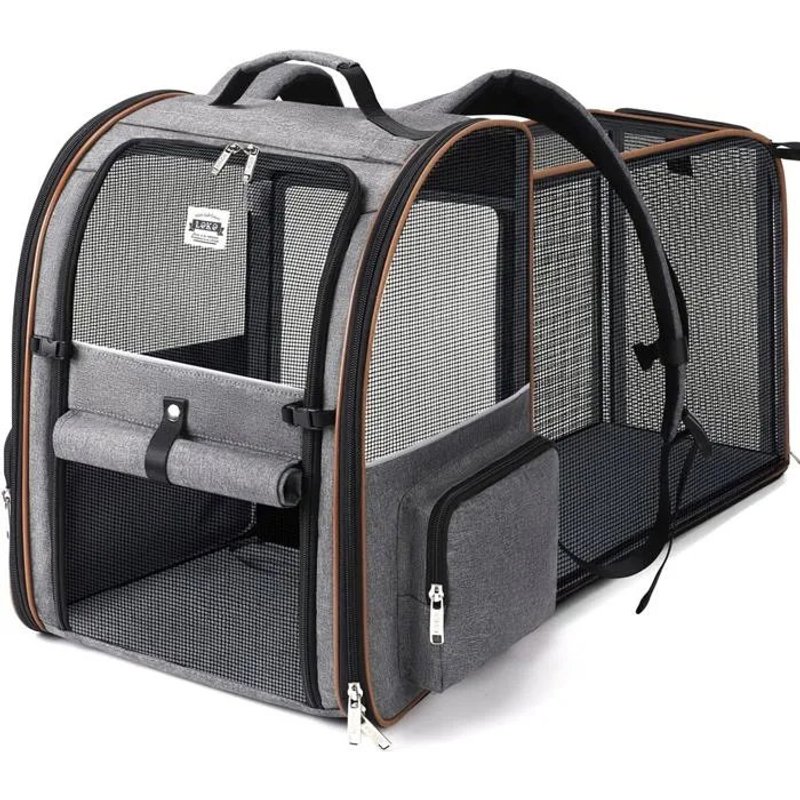 Sac Transport Chat Avec 4 Entrées, Pour Chien, Respirant - Sac A Dos Avec Harnais Intérieur - Charge Maximale 8kg -