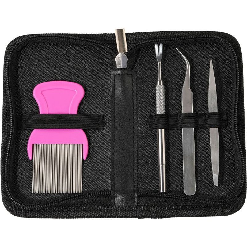 Ensemble D'outils Pour Enlever Les Tiques Pour Animaux De Compagnie 4 Pièces