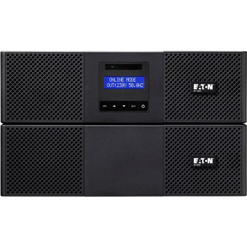 Eaton 9E 11000i - Onduleur (rack-montable) - CA 230 V - 10 kW - 11000 VA - monophasé - 20 x batterie - Acide de plomb - RS-232, USB - 6U - 19" - noir