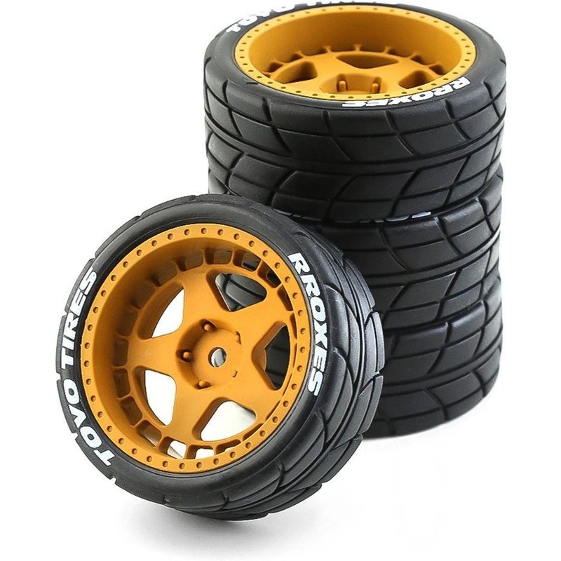 4 Pièces Dérive Rallye Rc Pneus Roues 12mm Hex Pour Wltoys Hpi Kyosho Tamiya Tt02 Xv0 1/10 Voiture Véhicules Modèle Pièces-Générique