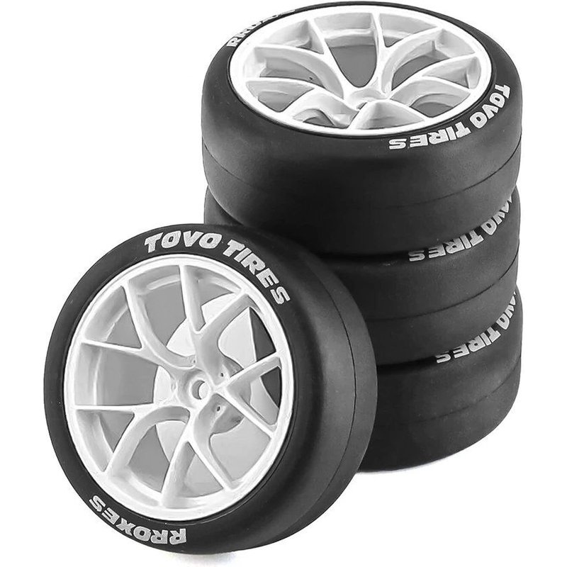 Pneus De Rallye Rc Drift Sur Roues De Voiture De Course Sur Route Pour Tamiya Hsp Hpi Kyosho Tt01 Tt02 Xv01 Xv02 Ptg-2 1:10 Pièces De Rechange-Générique