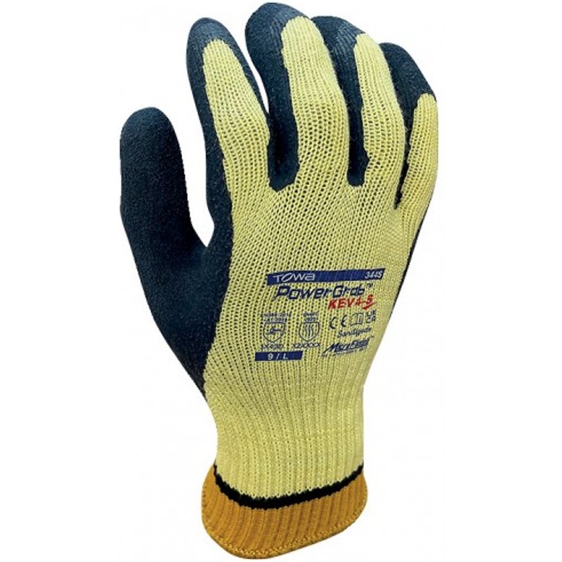 Gants anticoupure en latex et kevlar Power Grab KEV4 - 12 paires - T7 JUBA