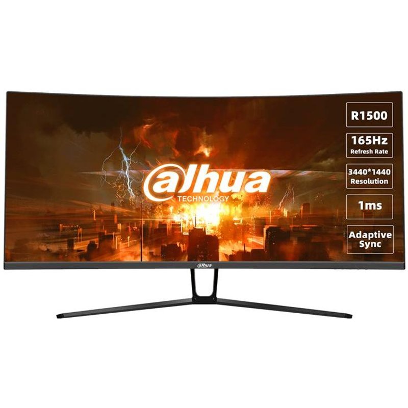 Dahua DHI-LM34-E330C - Écran LED - jeux - incurvé - 34" - 3440 x 1440 UWQHD @ 165 Hz - VA - 350 cd/m² - 3000:1 - 1 ms - 2xHDMI, 2xDisplayPort
