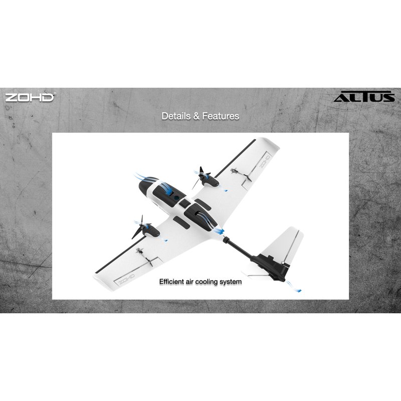 Zohd Altus 980mm Envergure Twin Motor V-Tail Epp Fpv Avion Rc Kit/Pnp Capacité Vtol Réservée Compatible Avec Les Caméras D'action Gopro/Dji/Runcam Hd-Générique