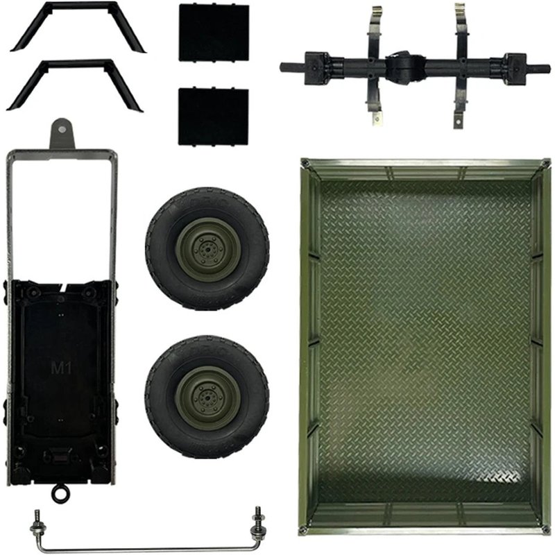 Ldr/C Ldp06 1/12 Unimog Rc Voiture De Rechange Portail Essieu Remorque Avec Pneus L0039g L0039y Véhicules Modèles Pièces Accessoires-Générique