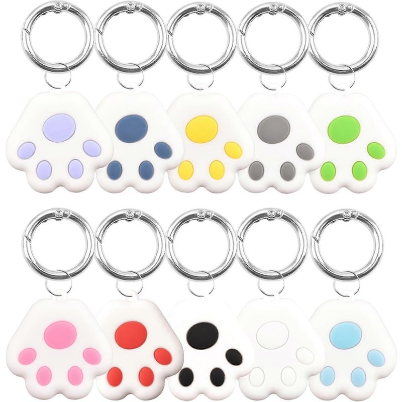 ¿¿Tui Porte-Cl¿¿S En Silicone ¿¿Tanche En Forme De Patte Pour Animaux De Compagnie, Id¿¿Al Pour Les Cl¿¿S, Le Sac ¿¿ Main Ou Tout Autre Accessoire Pour Animaux, En Lot De 10.