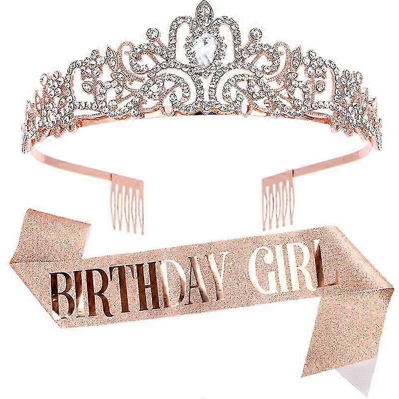 Diad¿¿Mes Couronne De Cristal Pour Filles, Accessoire ¿¿L¿¿Gant Pour F¿ºte D'anniversaire, Strass Et M¿¿Tal, Style Scintillant Pour Les C¿¿L¿¿Brations