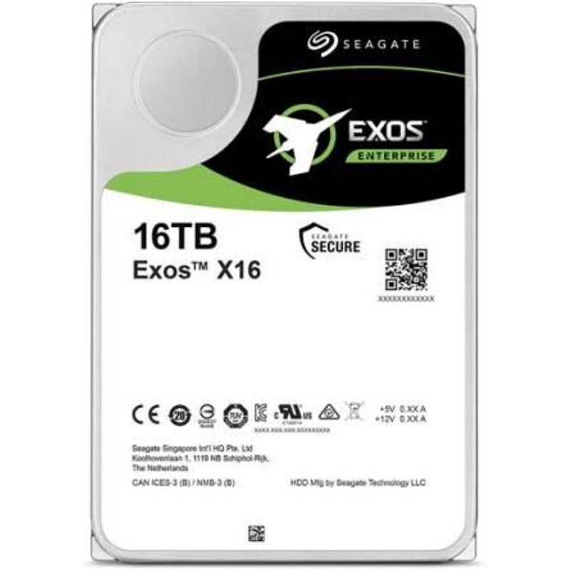 Seagate Exos X16 disque dur 16 To 7200 tr/min 256 Mo 3.5" Série ATA III