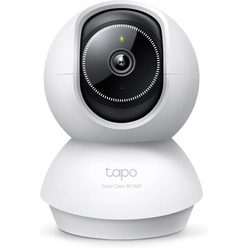 JEXNOVASHOP-3K(5MP) Caméra de Surveillance WiFi intérieure 360°, détection IA, Suivi Intelligent Sirène, Vision Nocturne, Audio bidirectionnel, Mode Privé, Compatible avec Alexa pour Bébé/Animaux C23