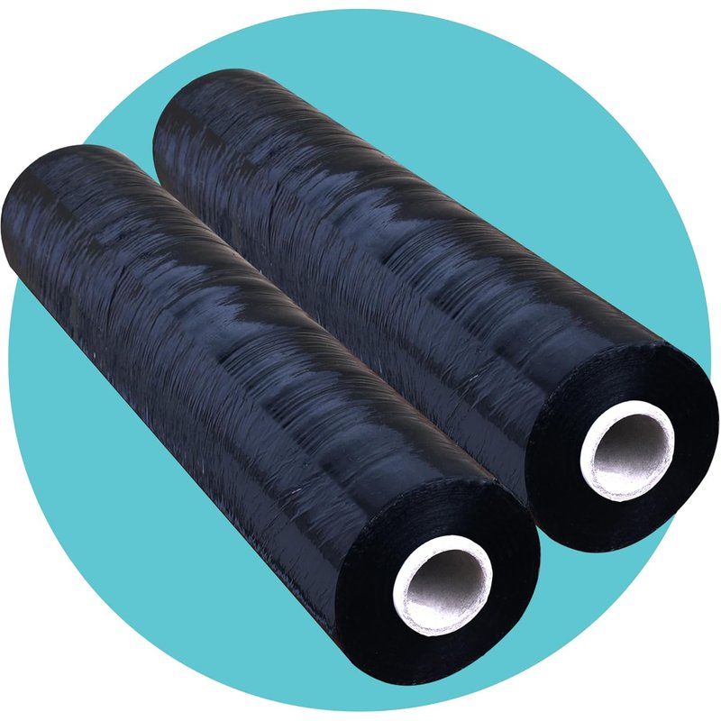 JEXNOVASHOP-400 mm x 250 m film étirable pour palette ¿ Noir (Lot de 2)