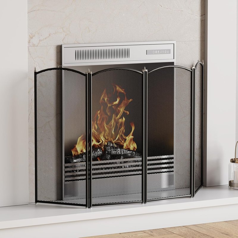 JEXNOVASHOP-Stanton 4 Panneau Spark Fire Guard, métal, Noir