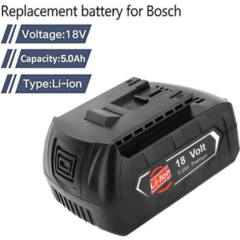 JEXNOVASHOP-2 Packs 5000mAh BAT610G Remplacement pour Bosch 18V Batterie BAT621 BAT609G BAT610G BAT618G BAT618 BAT619 BAT619G BAT620
