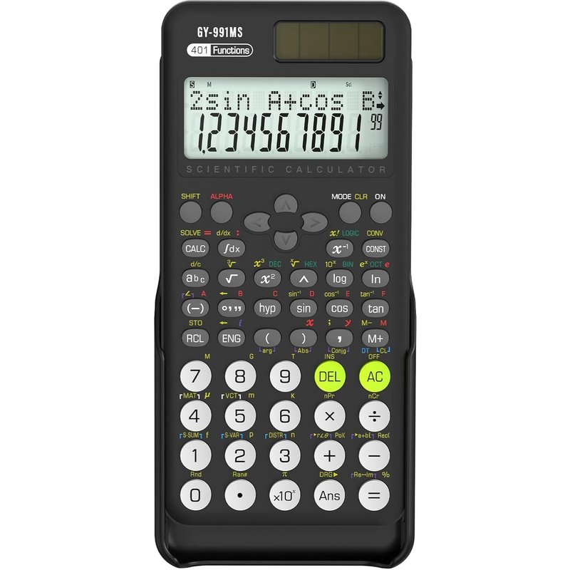 JEXNOVASHOP-991MS-II Calculatrice Scientifique 401 Fonctions - Collge Lyce Universit Bureau Examens (Noir)