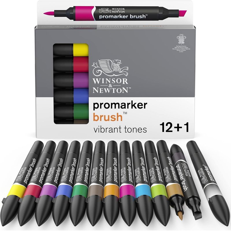 JEXNOVASHOP-Promarker Brush Set de 12+1 Blender Tons vibrants
