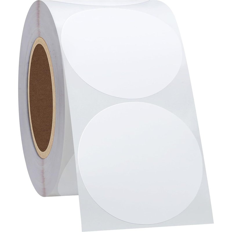 JEXNOVASHOP-Lot de 750 étiquettes autocollantes thermiques rondes multi-usage pour imprimantes d'étiquettes Blanc 5,1 cm