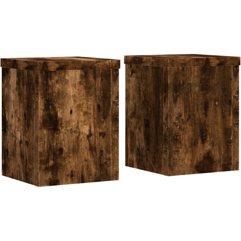 Supports Pour Plantes Meuble Fleurs Lot De 2 Bois D'ingénierie Marron Helloshop26 02_0045302