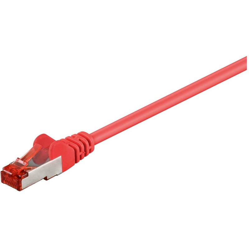 goobay - Cordon de raccordement - RJ-45 (M) pour RJ-45 (M) - 1 m - SFTP, PiMF - CAT 6 - sans halogène, moulé - rouge