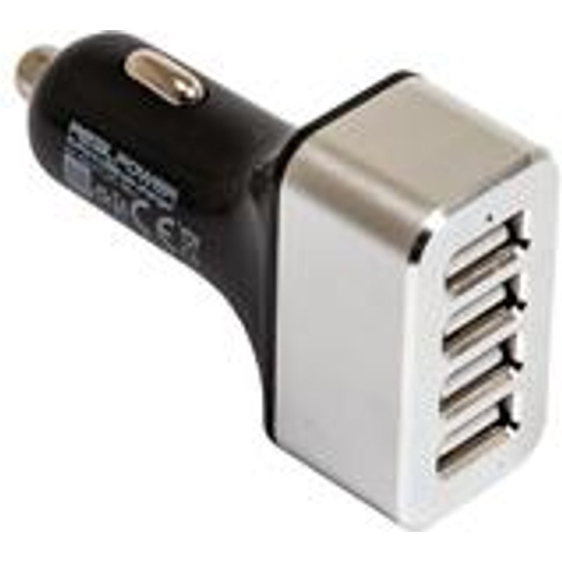 RealPower 176636 chargeur d'appareils mobiles Smartphone, Tablette Noir, Argent Allume-cigare Auto