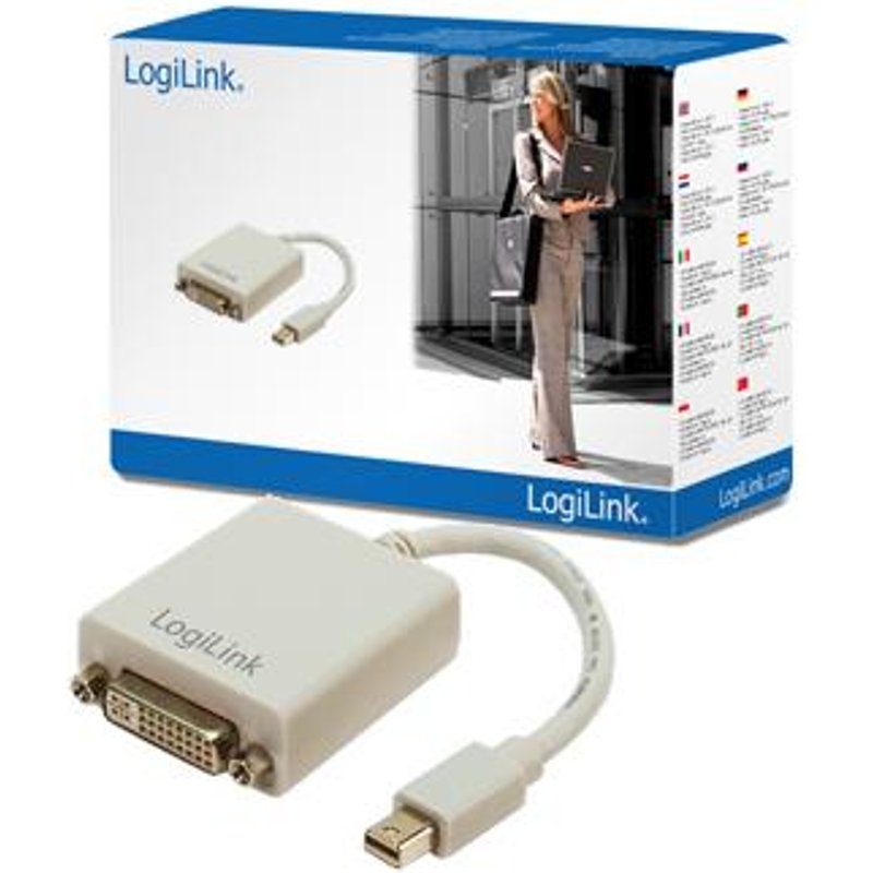 LogiLink Mini DisplayPort / DVI Adapter 0,09 m DVI-I Gris