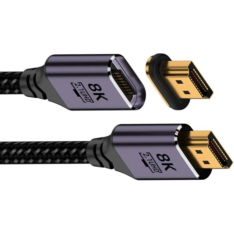 Connecteur Magnétique 8K Hdmi 2.1 Type-A Mâle Vers Mâle Câble Vidéo De 1 M Coque En Aluminium Tressé Pour Ordinateur Portable Hdtv