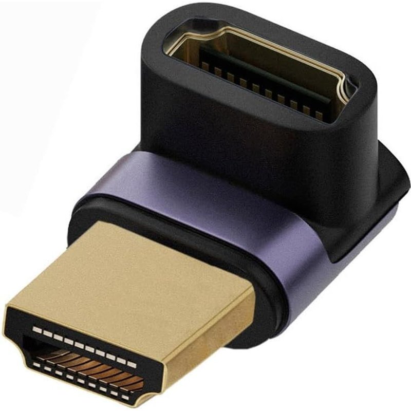 Adaptateur D'Extension Hdmi 8K Mâle Vers Hdmi 2.1 Femelle Vertical 90 Degrés Vers Le Haut Coudé Uhd 8K 60Hz Hdtv