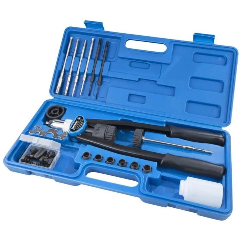 Lever riveting pliers 2 in 1 for blind rivets and blind rivet nuts