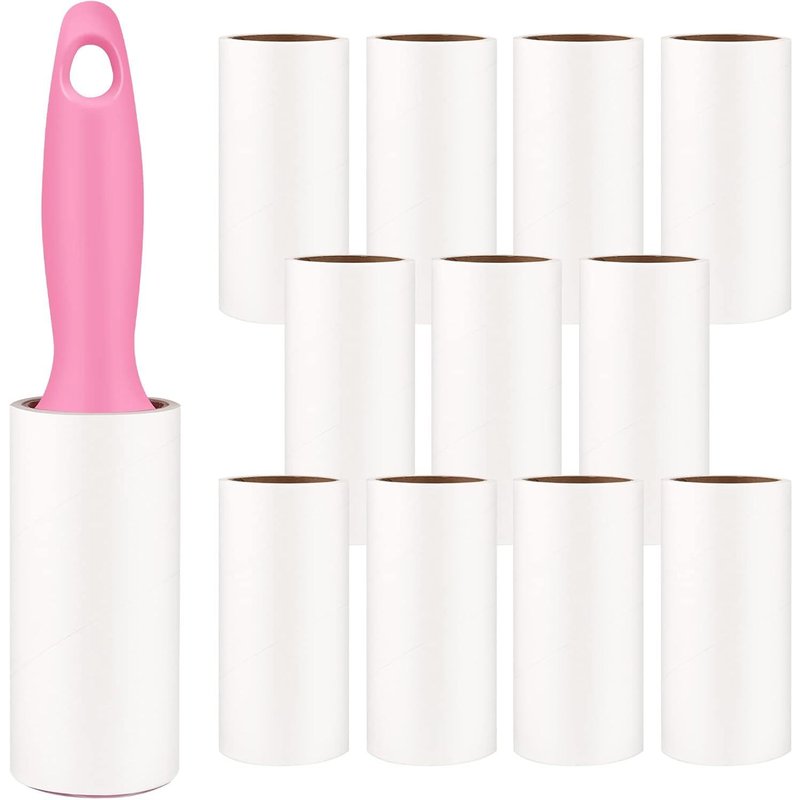 Jgd-Rouleau Adhesif De Poils Pour Animaux De Compagnie,Lot De À Peluches Recharge Brosse 12 Rouleaux De 60 Feuilles En Diagonale,Brosse Vetement Anti Poils