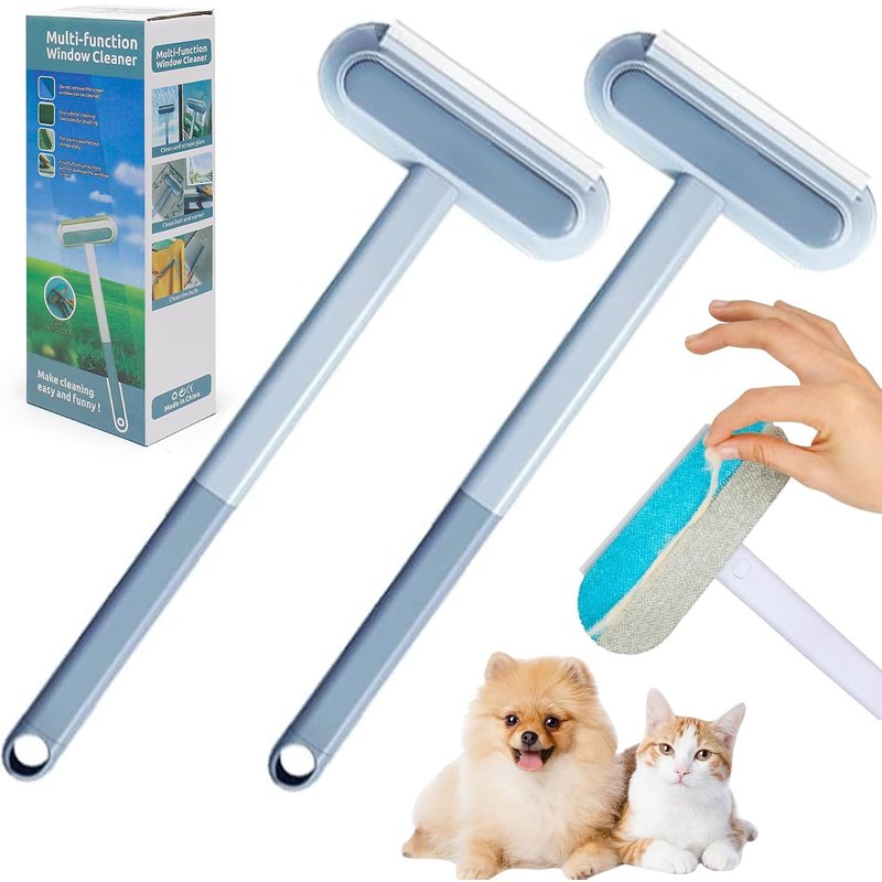 Jgd-2 Pièces 4-En-1 Brosse Anti Poils Animaux Multifonctionnelle, Réutilisable Brosses Poil Chat, Brosse Vetement Anti Poils Amovible Pour Chien, Vêtements, Canapé, Fenêtre (Humide Et Sèche)
