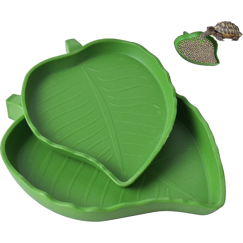Lot De 2 Gamelles En Forme De Feuille Pour Reptiles, Accessoire Pour Tortues Terrestres, Abreuvoir Plat Pour Tortues.
