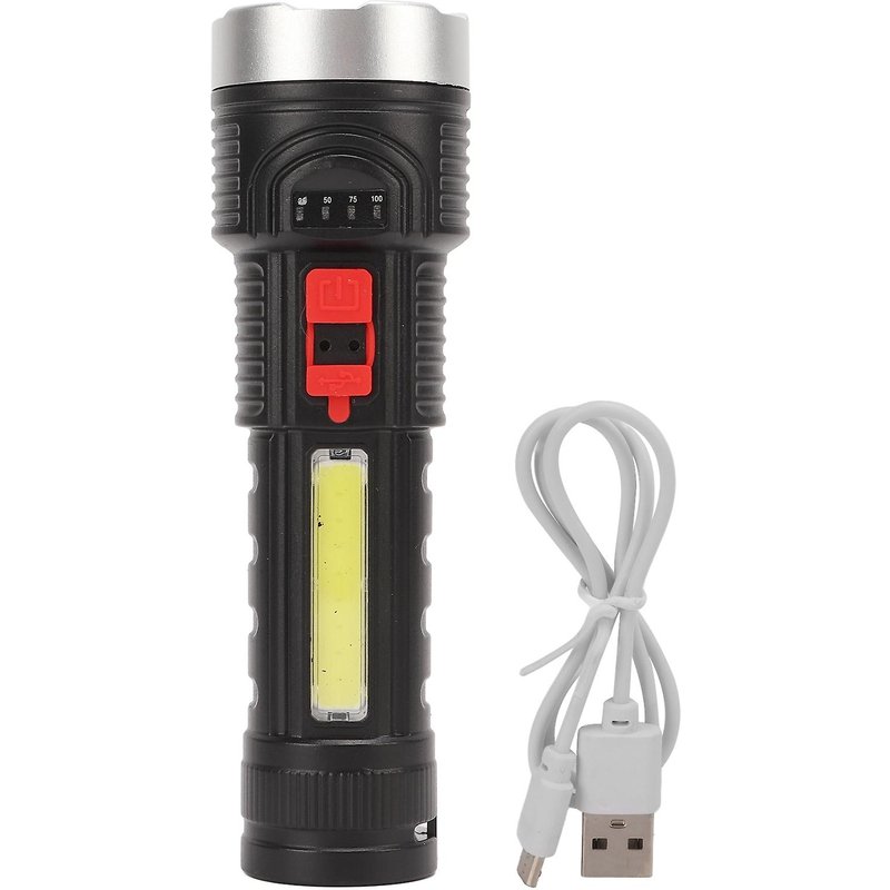 Lampe torche de pêche, lampe torche rechargeable USB 500 lm, lampe torche portable avec fonctionnalités intelligentes