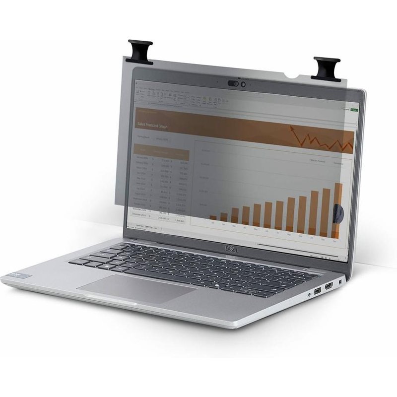 StarTech.com - Filtre de confidentialité pour ordinateur portable (horizontal) - à double sens - adhésif, languettes de charnière, charnières à bascule - 16" - noir