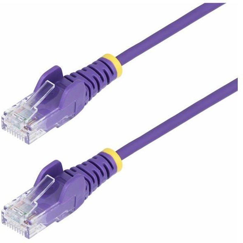 StarTech.com 15m Purple Slim CAT6 Ethernet Cable, Snagless, 28AWG, LSZH - Cordon de raccordement - RJ-45 (M) pour RJ-45 (M) - 15 m - 3.6 mm - UTP - CAT 5/5e/6 - IEEE 802.3bt - sans halogène, sans crochet, cuivre tressé - violet