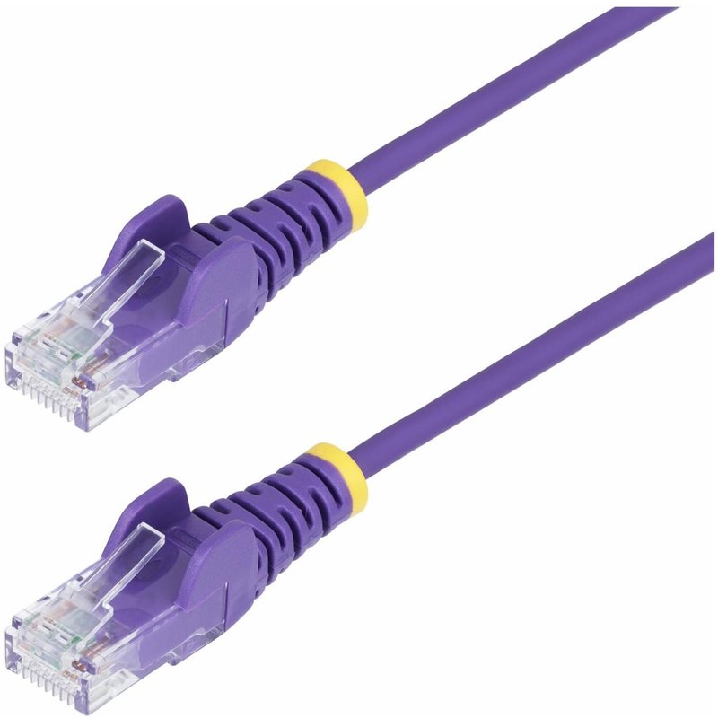 StarTech.com 5m Purple Slim CAT6 Ethernet Cable, Snagless, 28AWG, LSZH - Cordon de raccordement - RJ-45 (M) pour RJ-45 (M) - 5 m - 3.6 mm - UTP - CAT 5/5e/6 - IEEE 802.3bt - sans halogène, sans crochet - violet