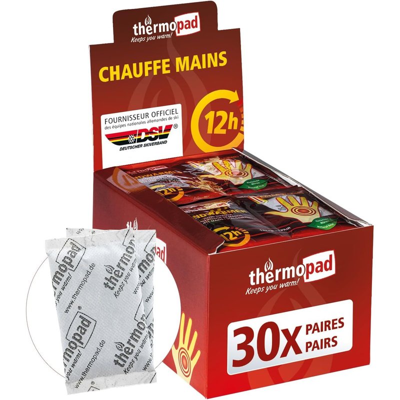JGD-THERMOPAD Handwärmer ¿ DAS ORIGINAL: 30 Paar Wärmepads für 12 Stunden Wärme I Sofort einsatzbereite Taschenwärmer I Extra warmes Heatpad ¿ ideal für Outdoor-Aktivitäten & Handschuhe I Hand-Wärmek