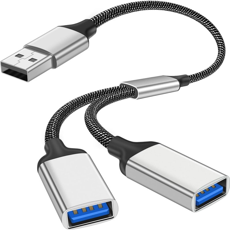 JGD-Câble de Splitter USB, 2 en 1 USB mâle vers 2USB 2.0 tête de Femme Splitter, Charge du Cordon d'alimentation d'extension, Transfert de données Expander pour Mac,Car,Xbox One, PS4, PS5, Laptop