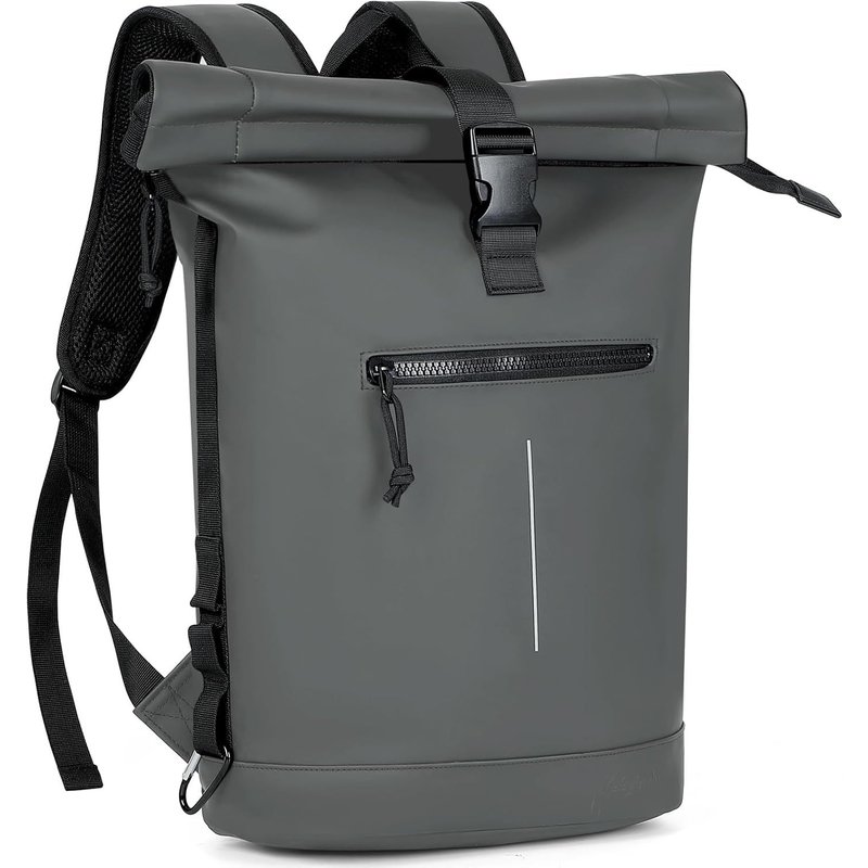 Sac a Dos Etanche pour Femmes et Hommes,Grand Sac à Dos avec Compartiment pour Ordinateur Portable 17 Pouces,Elegant Sac à Dos Voyage pour Voyages,Travail,College-Gris