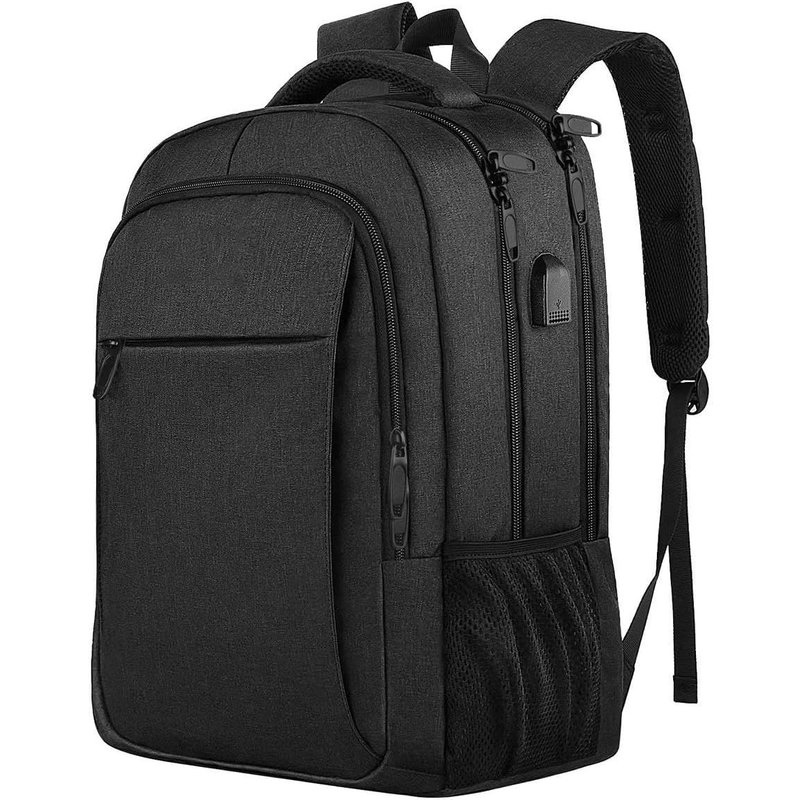 Sac à dos pour homme avec sacoche pour ordinateur portable de 17,3 "",anti-vol,bagage à main,sac à dos d'affaires,travail,voyage,noir,Noir,F