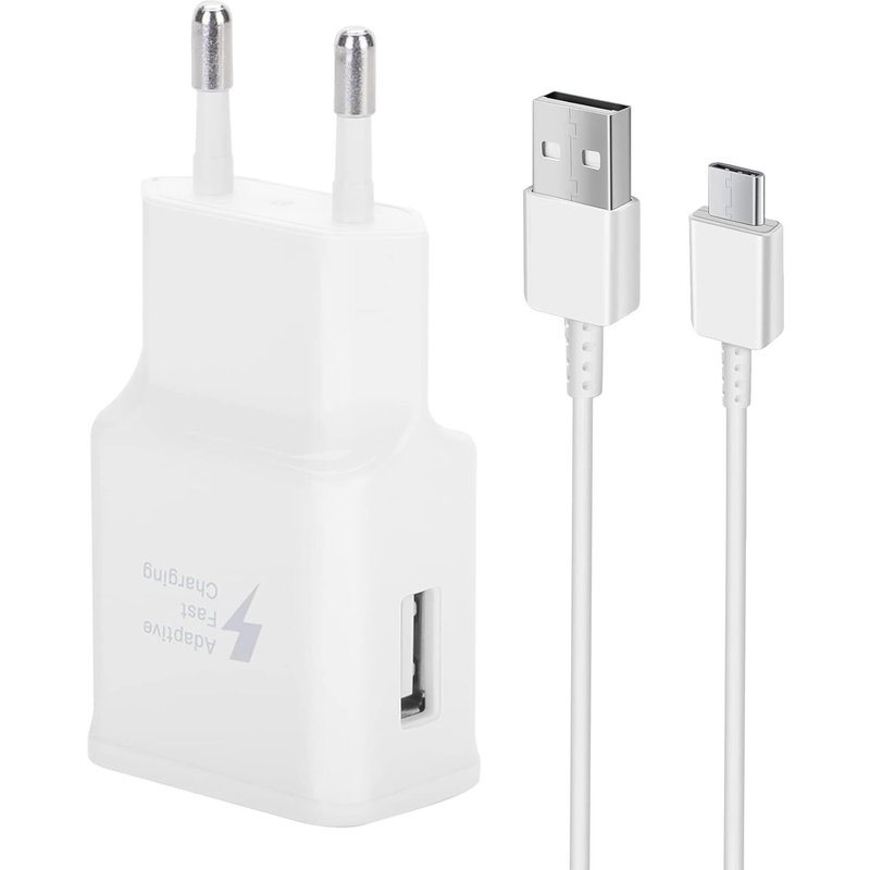 JGD-Adaptive Chargeur Rapide pour Samsung Galaxy S22 S21 S21FE S21+ S20FE S20 S20 Ultra S10 S10e S9 S8 A72 A71 A52 A51 A53 5G/Note20/10/9/Pixel 2/3/XL avec kit de Câble USB Type C Blanc 1,5 m