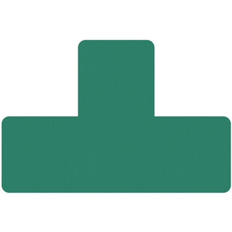 Djois Lot 10 Symbole Adhésif de Marquage au Sol - Forme "T" 150 X 50mm - Vert