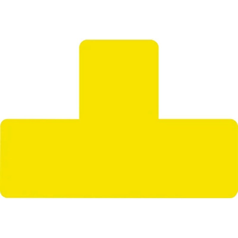 Djois Lot 10 Symbole Adhésif de Marquage au Sol - Forme "T" 150 X 50mm - Jaune