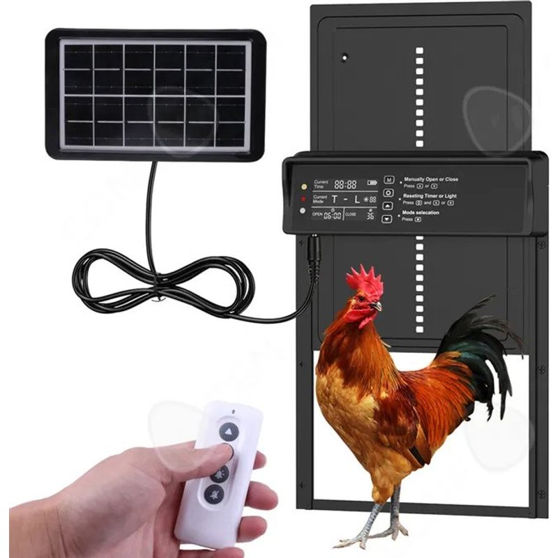 Porte Poulailler Automatique - Passionova - Solaire - Écran Led - Anti-Pincement - Étanche