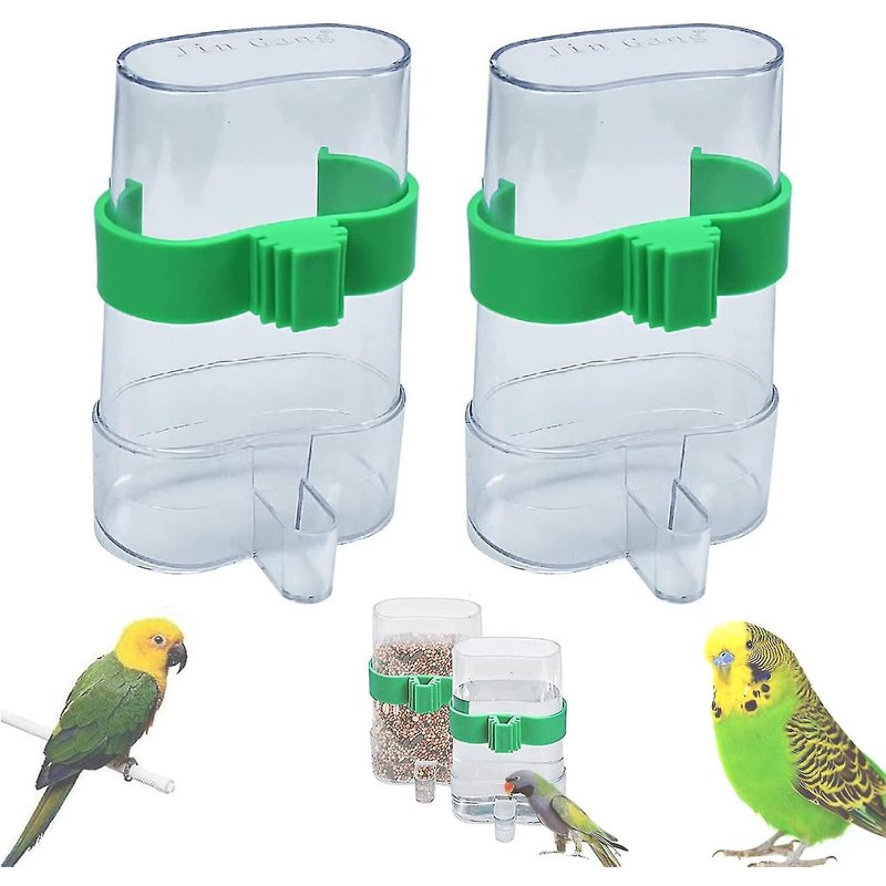 Lot De 2 Bains D'oiseaux Pour Cages, Distributeurs D'eau, Abreuvoirs Pour Oiseaux, Mangeoires