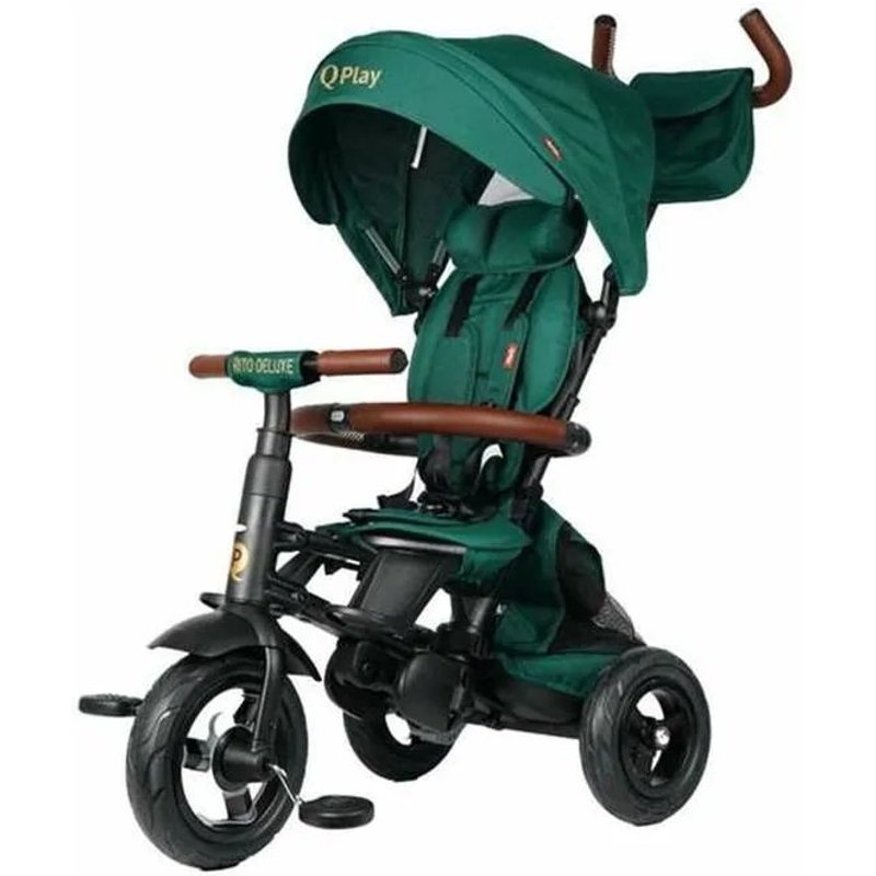 Tricycle Évolutif Pour Enfant - Pl Ociotrends - New Rito Star Deluxe - Vert Bouteille - Roues Eva 32 Cm - Frein Arrière