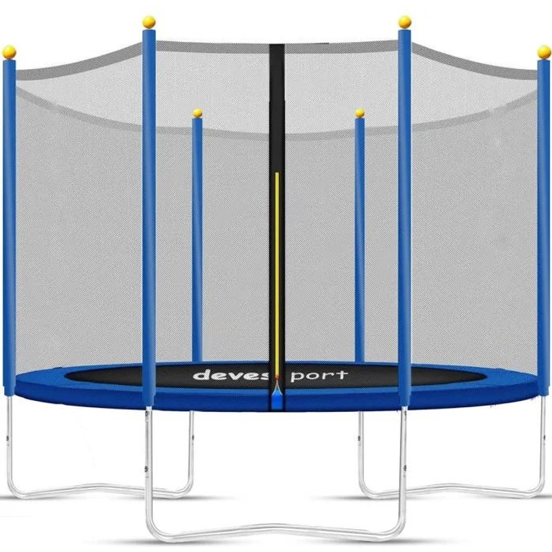 Trampoline Avec Filet De Sécurité - Pl Ociotrends - Cáma Elástica Combo - 183x183x46 Cm - Rouge - Acier Allié